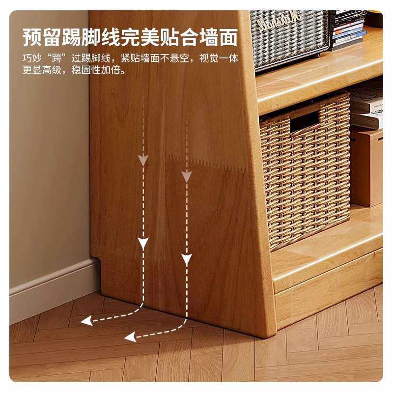 实木书架落地置物架家用客厅展示架房间改造梯形收纳储物简易书柜,淘宝优惠券,粉丝福利购,淘宝优惠卷