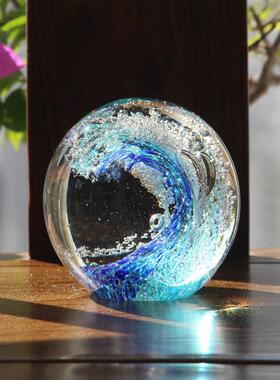 北欧风格海洋纪念品淄博特产创意海浪球生日礼品 适用于生日庆祝