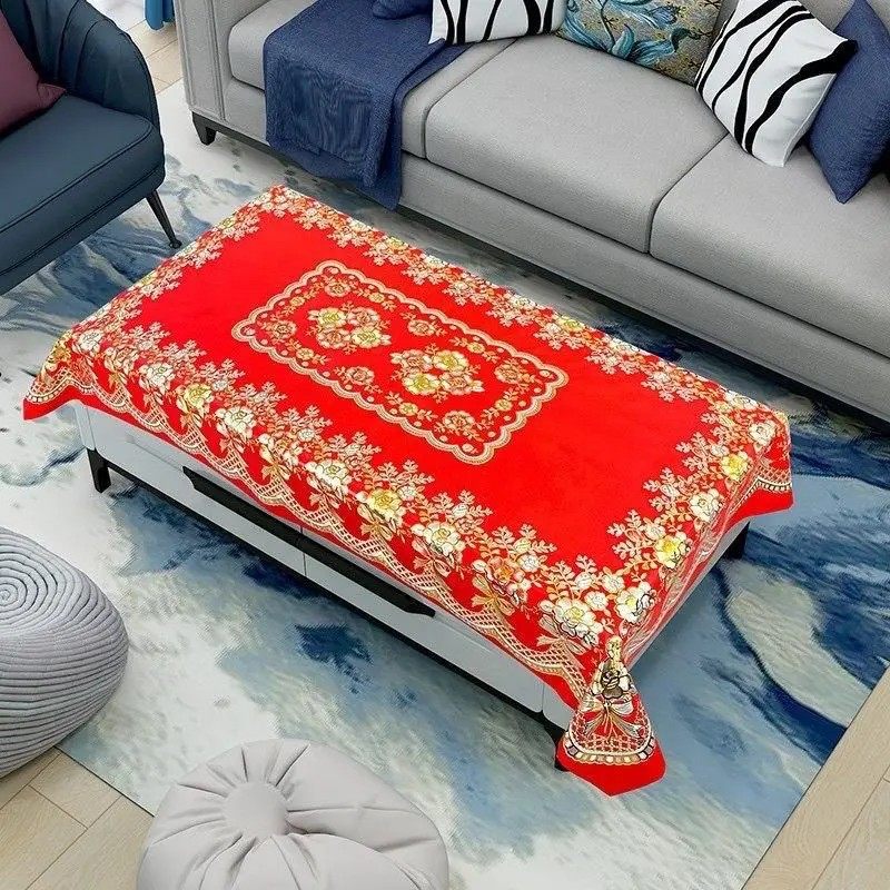 【下单立减50】中式新年红色圆桌布防水防油防烫餐桌布免洗PVCJL,淘宝优惠券,粉丝福利购,淘宝优惠卷