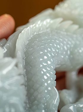 桌面】.【高档龙日家居腾四翡翠孤客厅摆件礼 一证一品海文玩节物