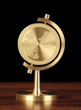 一亿小目标黄铜旋转摆件