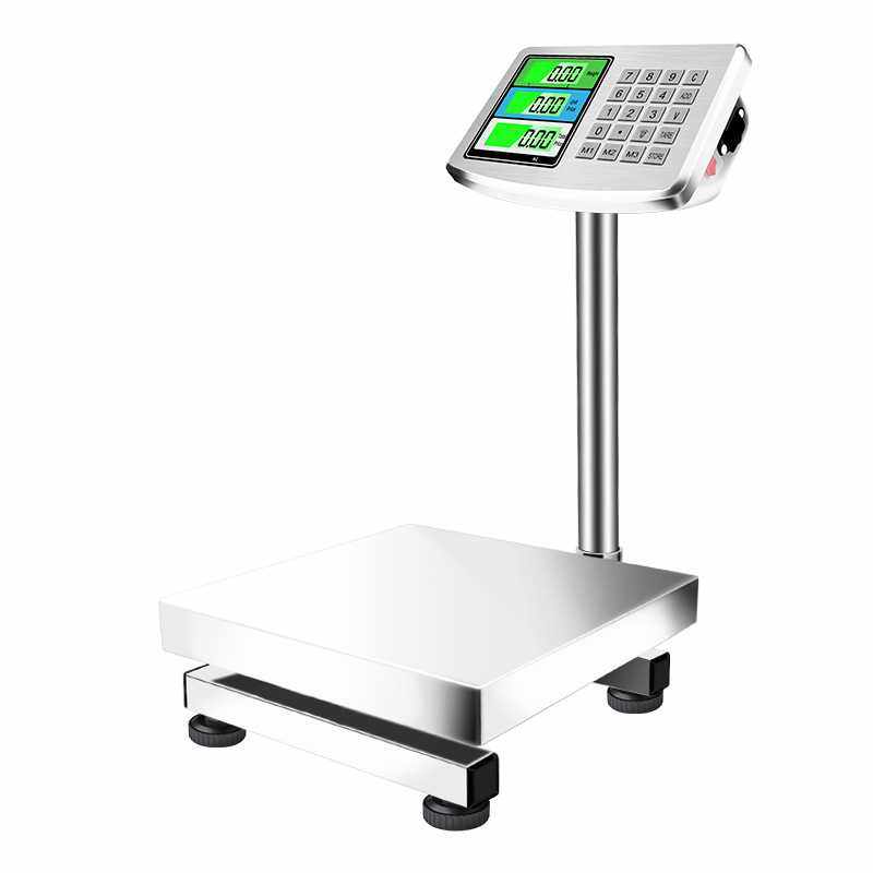 外贸英文高精度电子秤100kg全不锈钢材质防水200kg/300kg台秤磅秤,淘宝优惠券,粉丝福利购,淘宝优惠卷