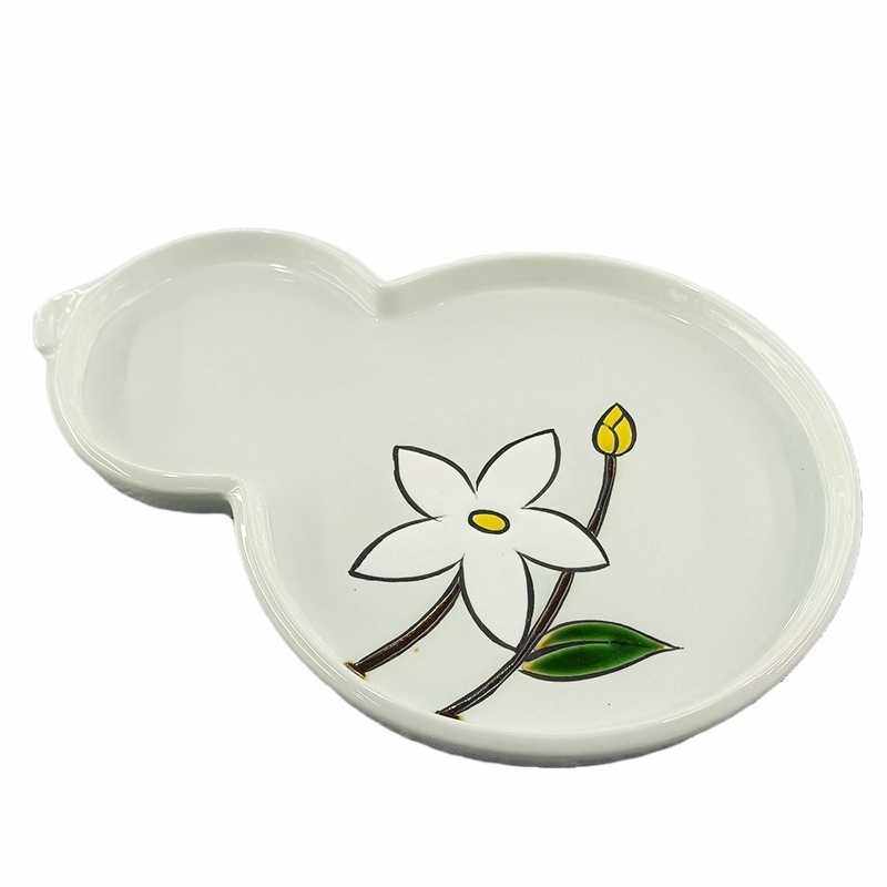 日式料理餐具手绘陶瓷葫芦形盘子菜盘寿司刺身盘点心餐盘网红创意,淘宝优惠券,粉丝福利购,淘宝优惠卷