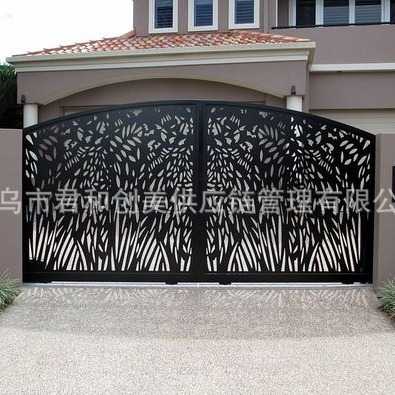 cnc镂空透视围墙别墅大门电动平移门护栏楼梯隔断金属切割板造型 - 图2