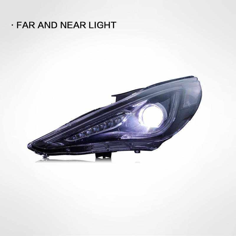 适用于11-15款现代索纳塔八大灯总成索8改装LED日行灯透镜氙气灯,淘宝优惠券,粉丝福利购,淘宝优惠卷