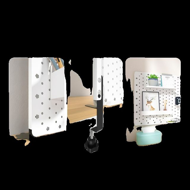 No hole drilling iron b art hole board desktop vertical home desk dormitory storage partition e-sports black wall storage