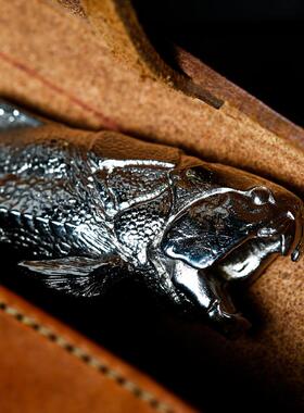 吾蟲原创邓氏鱼开瓶器不锈钢创意鱼吉祥趣味啤酒启瓶器瓶启子摆件