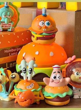 海绵宝宝美味蟹堡卡通可爱手办玩具桌面摆件装饰儿童生日礼物盲盒