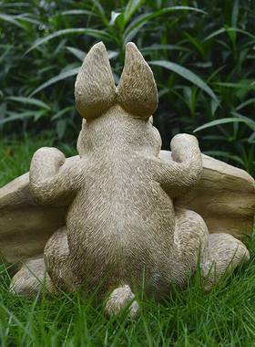 卡通兔子欢迎牌花园户外welcome创意迎宾摆件幼儿园庭院可爱装饰