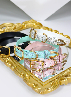 项圈女m皮革蛇纹颈带铃铛项链