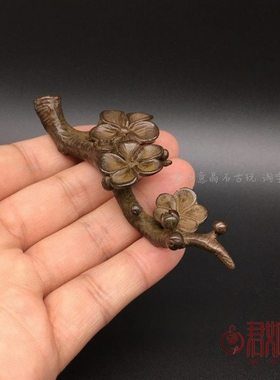 创意小铜件 梅枝香插摆件 铜梅花树枝一炷香香插茶艺茶宠