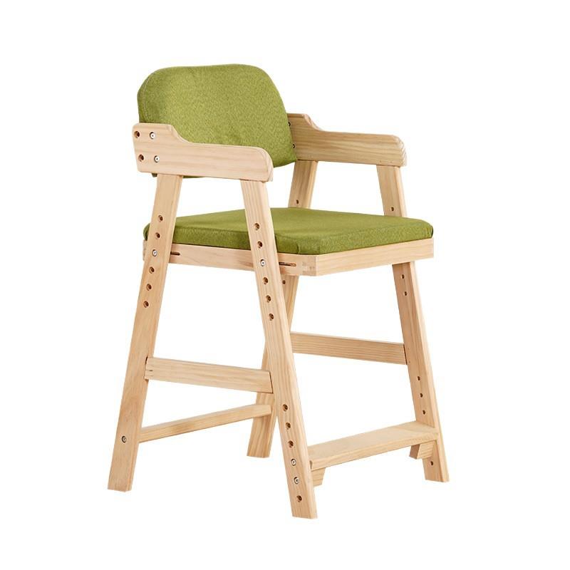 Wooden children's learning lift chair home child seat student writing desk chair baby dining chair can