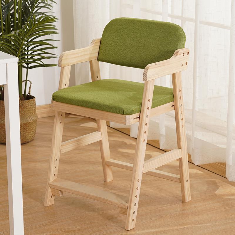 Wooden children's learning lift chair home child seat student writing desk chair baby dining chair can