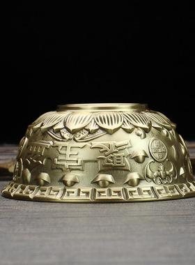 黄铜聚宝盆金属工艺品办公室家居纯铜摆件招米小铜器创意存钱盆