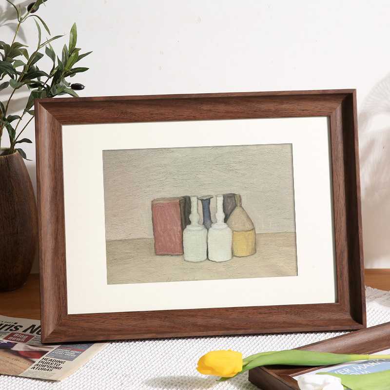 复古画框装裱木质相框挂墙四4k8k八开水彩素描a3a4纸油画框架18寸 - 图3