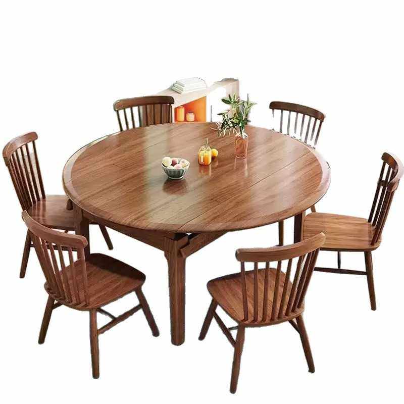 北欧全实木餐桌家用简约现代小户型餐桌椅组合可变圆桌伸缩吃饭桌,淘宝优惠券,粉丝福利购,淘宝优惠卷
