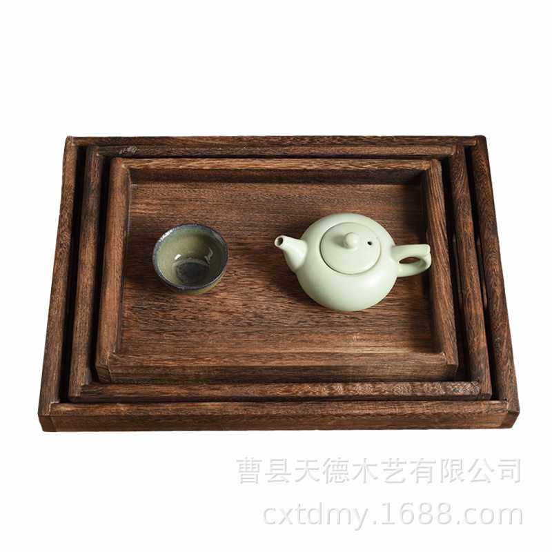 木质托盘 烧色桐木托盘 商务酒果托盘实木茶盘家用茶具收纳盘,淘宝优惠券,粉丝福利购,淘宝优惠卷