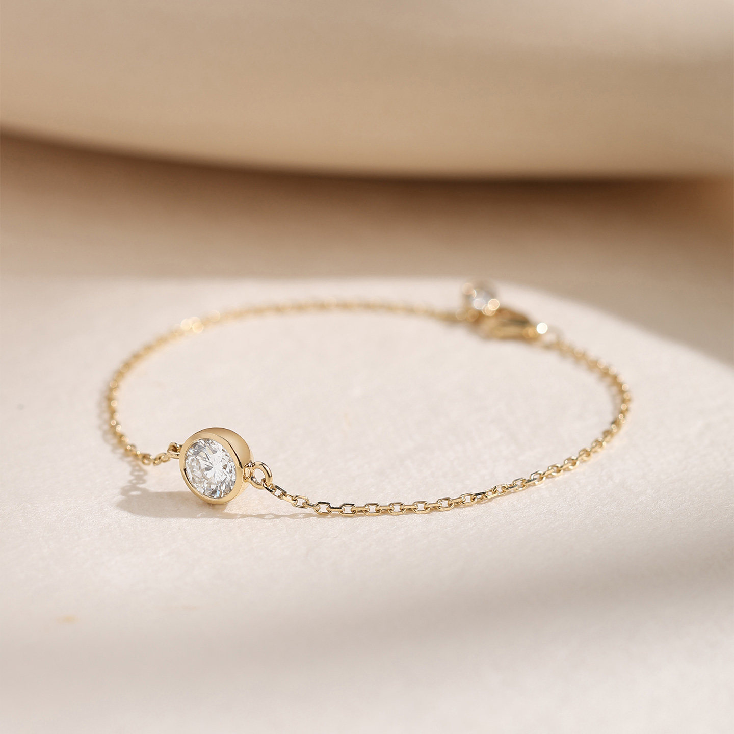 18K金培育钻石一克拉圆钻泡泡手链女单钻真钻手饰叠戴款,淘宝优惠券,粉丝福利购,淘宝优惠卷