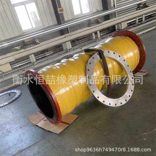 黑色橡胶钢丝管钢丝骨架耐磨胶管法兰大口径排吸泥浆专用高压软管 - 图2