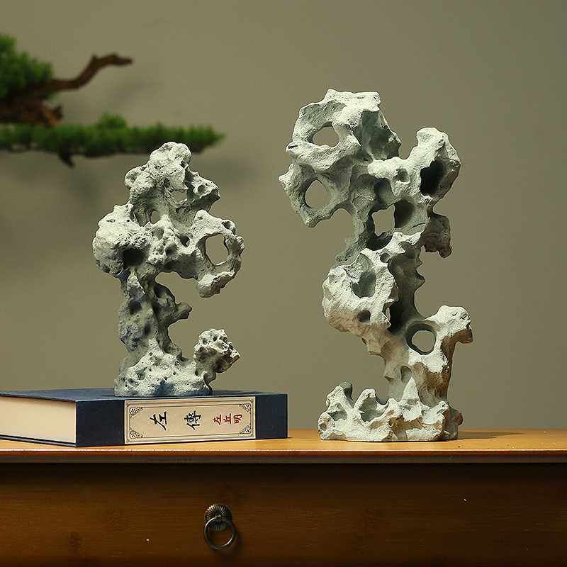 新中式仿真人造太湖石禅意摆件客厅书房庭院鱼缸造景民宿装饰工艺,淘宝优惠券,粉丝福利购,淘宝优惠卷
