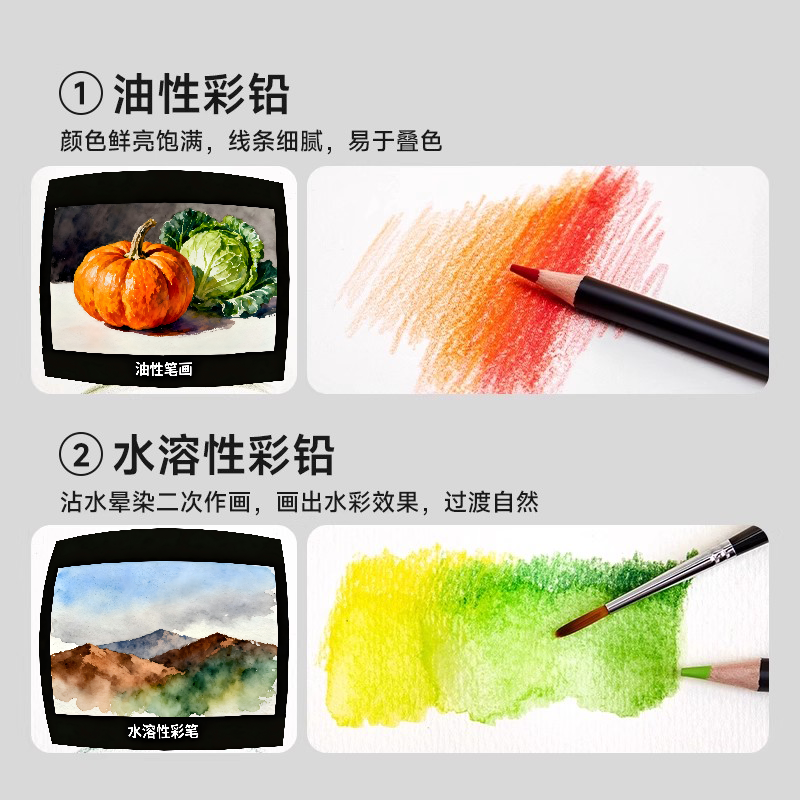 Touchmark彩铅美术绘画专用油性水溶性彩色铅笔48色72色专业涂色套装小学生初学动漫儿童画画彩笔铅笔收纳,淘宝优惠券,粉丝福利购,淘宝优惠卷