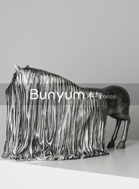 简约树脂动物马创意摆件客厅样板房售楼N处台面家居装饰摆件