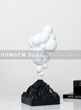 简约抽象创意黑白艺术软装饰品摆件售楼处样板房.间客厅摆设