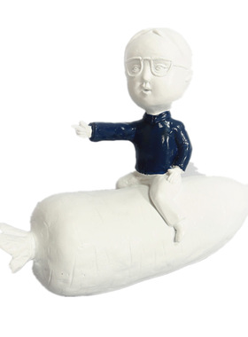 儿童房极简约卡通男女小孩人物软装摆件样板房雕塑Z趣味工艺品