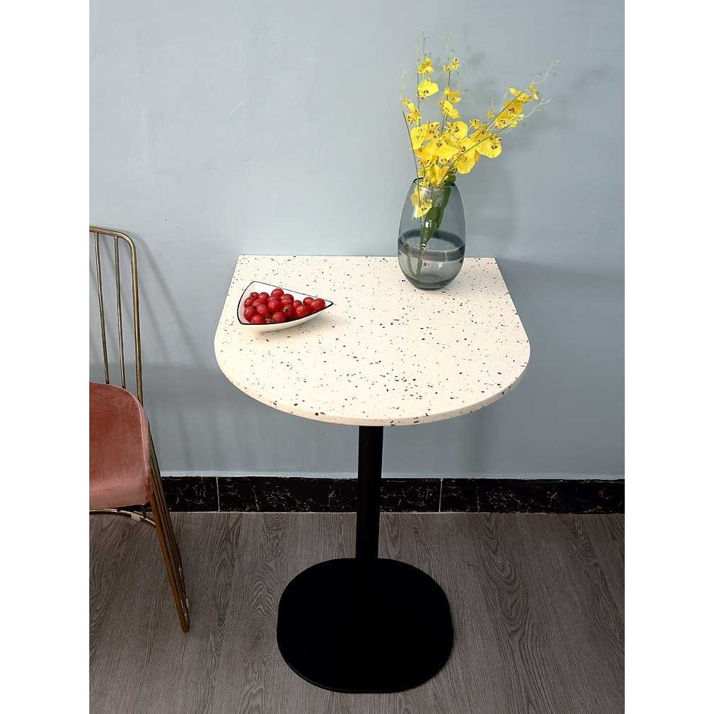 北欧水磨石异形咖啡饮料靠墙餐厅桌子简约现代吧台桌户外茶几边桌,淘宝优惠券,粉丝福利购,淘宝优惠卷