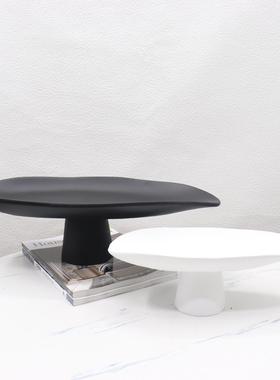 简约现代树脂高脚果盘创意客厅餐桌茶几收纳托盘摆件样板间装饰品