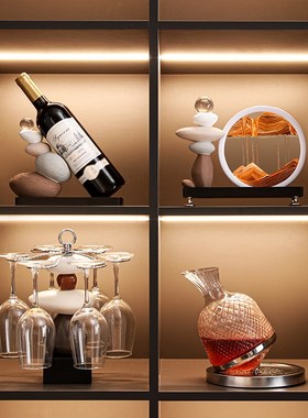 时来运转流沙画摆件客厅电视柜酒柜玄关轻奢O高档高级装饰品办公