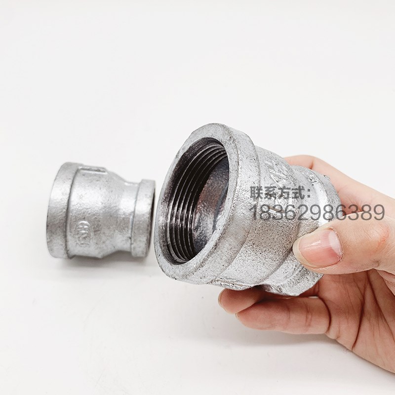 镀锌管件大小头 管箍变径直接 异径丝扣螺纹4分6分1寸DN15 20 25 - 图1