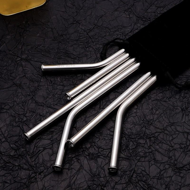 可刻字 防刮舌316L不锈钢吸管28cm加长金属环保吸管环.保加长吸管 - 图0