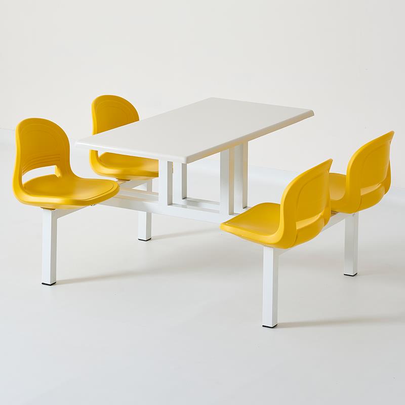 食堂连体餐桌椅工厂职工公司员工学校学生食堂4人6人位餐桌椅组合 - 图0