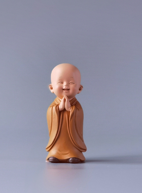 佛系禅意小和尚摆件迷你慧能古风茶几办公K桌装饰品一禅趣日式沙