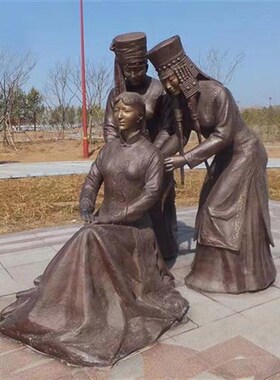 玻璃钢民俗雕塑定制大型户外藏族蒙古G族人物铸铜雕像景观落地摆