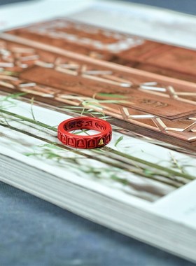 无相佛朱砂戒指女款高级感偏财转运戒V指本命年礼物