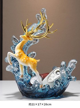 一鹿向前钥匙收纳玄关摆件轻奢高档招财创意客厅酒U柜电视柜装饰