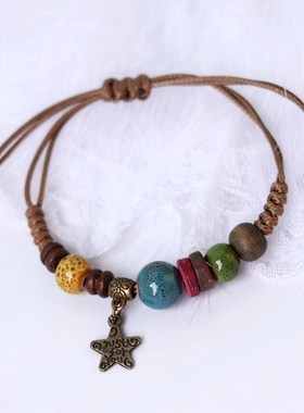 新款个性松果手链货源饰品y 民族风森系气质好搭手饰现货