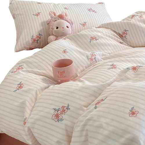 ins新款超柔云朵棉四件套花卉混搭系列家用床单床笠款宿舍三件套 - 图3