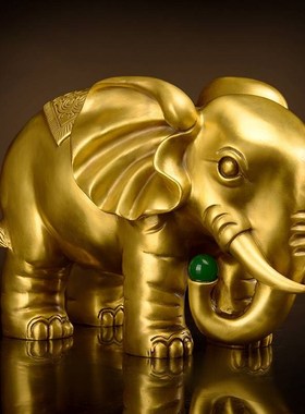 铜大象摆件一对纯吸水铜象家居客厅办公室店铺Q开业礼品装饰工艺