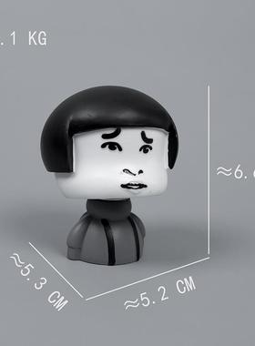 车载摆件装饰用品沙雕网红创意表情包可爱搞笑中控台弹.簧摇头公