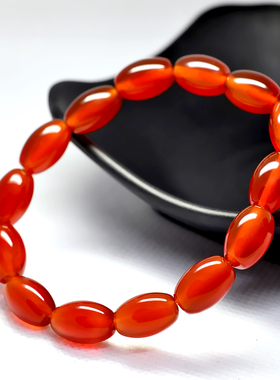 红色天然玛瑙米珠手链女生学生时尚个性情侣本命年手串男生日礼物