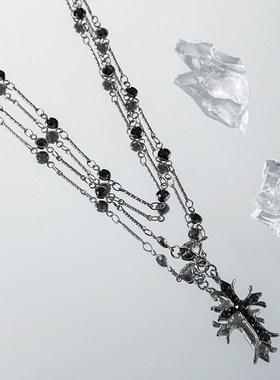 十字架吊坠叠戴项链女轻奢小众女生锁骨毛衣链设计感高级链子配饰