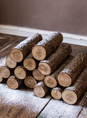 原木柴火装饰f摆饰壁炉橱窗陈列耶D诞木柴露营摄影道具木头木材