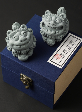 国风石狮子情绪治愈系小玩意w茶宠工艺品装饰摆件创意教师学生礼