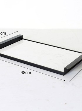 新中式创意铁艺h金属收纳托盘装饰架子底座小摆件样板房客厅装饰