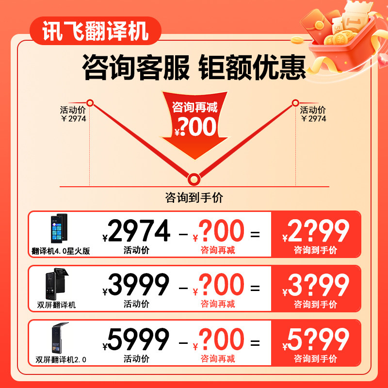 科大讯飞双屏翻译机2025新款同声传译翻译器智能ai实时对话免按键多国语言旅游离线官方旗舰店会议翻译器中文,淘宝优惠券,粉丝福利购,淘宝优惠卷