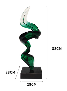 现代酒店抽象雕塑别墅客t厅电视柜旁艺术摆件透明树脂软装饰工艺