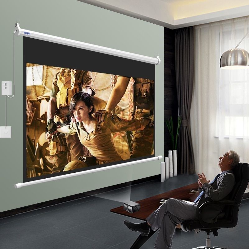 电动遥控升降投影100寸智能自动升降幕布家庭影院壁挂幕加厚幕布,淘宝优惠券,粉丝福利购,淘宝优惠卷